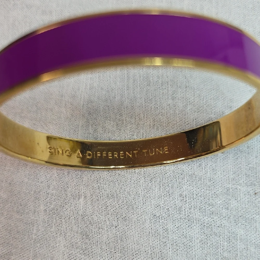 kate spade purple enamel gold-tone bangle bracelet - Picture 2 of 4